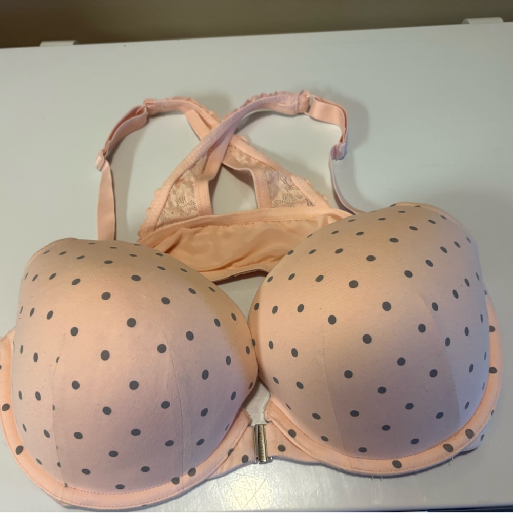 Cacique Blush Polka Dot Bra